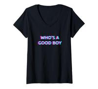 Mujer Who's A Good Boy Baby Alternative 2000s Aesthetic Graphic Camiseta Cuello V