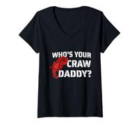 Mujer Who's Your Craw Daddy, Divertido diseño de Cangrejo hervir cajún Regalo Camiseta Cuello V