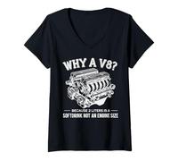 Mujer Why A V8 Because 2 Liter Is A Softdrink Not An Engine Car Camiseta Cuello V