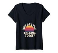 Mujer Why Are You Talking To Me Socialización introvertida ------ Camiseta Cuello V