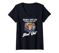 Mujer Why FIT IN When You Can Stand out Camiseta Cuello V