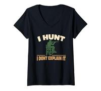 Mujer Why I Hunt Hunting Humor Deer Hunting Season Deportes al Aire Libre Camiseta Cuello V