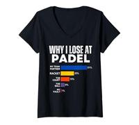 Mujer Why I Lose at Padel Tenis Funny Excuses for Women and Men Camiseta Cuello V