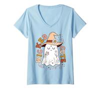 Mujer Wicked Cute Witchy Ghost Halloween Costume Theme Camiseta Cuello V