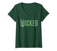 Mujer Wicked Elphaba Daichi Miura Front & Back Fashion Camiseta Cuello V