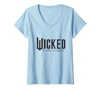 Mujer Wicked: For Good Black Minimalist Logo Camiseta Cuello V
