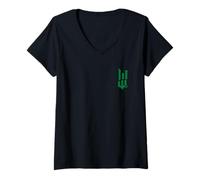 Mujer Wicked: For Good Fractured Green Logo Camiseta Cuello V