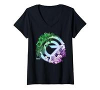 Mujer Wicked: For Good Oz Logo Floral and Vine Camiseta Cuello V