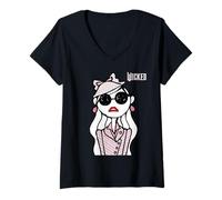 Mujer Wicked Glinda Daichi Miura Fashion Portrait Camiseta Cuello V