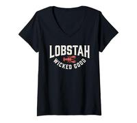 Mujer Wicked Lobster Good Lobstah Summer Vacation Souvenir Camiseta Cuello V