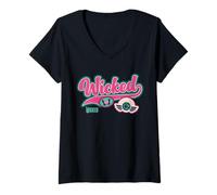 Mujer Wicked Retro Varsity Logo Camiseta Cuello V