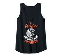 Mujer Wife Behind The Sparks Soldadora Esposa Camiseta sin Mangas