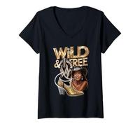 Mujer Wild and Free Boots And Bling Es una Cowgirl Thing Rodeo Camiseta Cuello V