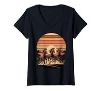 Mujer Wild Horses Running Free Equestrian Horse Lover Camiseta Cuello V