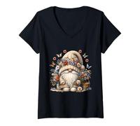 Mujer Wildflower Butterfly GNOME In Summer Boho Dress Cute Floral Camiseta Cuello V