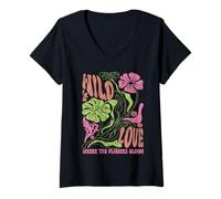 Mujer Wildflower Wild Love Donde Las Flores florecen Boho Floral Camiseta Cuello V