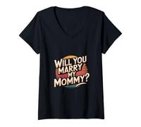 Mujer Will You Marry My Mommy? Linda propuesta de boda |---- Camiseta Cuello V