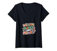 Mujer Will You Marry My Mommy? Linda propuesta de Boda - Camiseta Cuello V