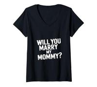 Mujer Will You Marry My Mommy? Linda propuesta de boda ---- Camiseta Cuello V