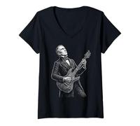 Mujer William Henry Harrison Guitarra Camiseta Cuello V