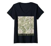 Mujer William Morris Windrush - Tapiz Vintage Camiseta Cuello V