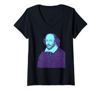 Mujer William Shakespeare - Mi Teatro Camiseta Cuello V