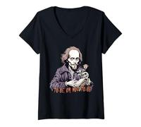 Mujer William Shakespeare Ser o no ser Camiseta Cuello V