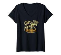 Mujer Williston Dakota del Norte Ver Alces Souvenir Camiseta Cuello V