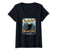 Mujer Willow Cr alifornia USA Sasquatch Bigfoot Pie Grande Camiseta Cuello V