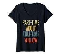 Mujer Willow Personalized Retro Girls Part-Time Willow Name Camiseta Cuello V
