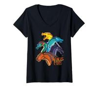Mujer Wings of Fire Dragon Heads Camiseta Cuello V