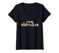 Mujer Winnie The Pooh & Friends It's My Birthday Party Gift Camiseta Cuello V