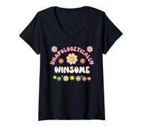 Mujer Winsome Retro Groovy Unapologetically Winsome Camiseta Cuello V