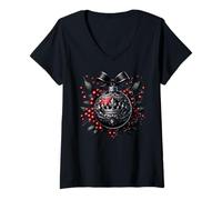 Mujer Winter Aesthetic Gothic Queen Crown For Christmas Season Camiseta Cuello V
