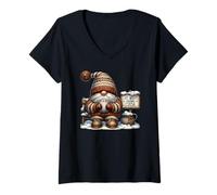 Mujer Winter GNOME Dad Funny Sayings For Women and Men Drink Cocoa Camiseta Cuello V