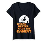 Mujer Witch Better Have My Candy Camiseta Cuello V