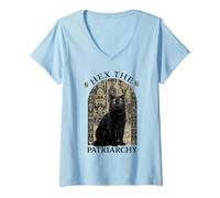Mujer Witch Black Cat Hex The Patriarchy Camiseta Cuello V