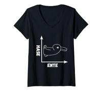 Mujer Wittgenstein Pato Conejo Conejo Lógica Ilusión óptica Camiseta Cuello V