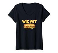 Mujer Wiz Wit Philly Cheesesteak Funny Philadelphia Foods Parodia Camiseta Cuello V