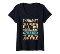 Mujer Wizard Job Title Quote - Funny Therapist Camiseta Cuello V