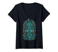 Mujer Wodnik Eslavo Espíritu Agua Mito Pagano Arte Folklore Camiseta Cuello V