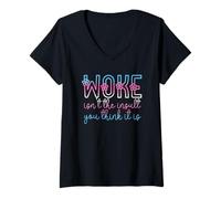 Mujer Woke Isn't The Insult You Think it is Trans Flowers Vintage Camiseta Cuello V