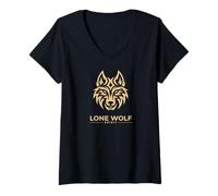 Mujer Wolf Lone Wolf Pack Howling Howl Wolf Timber Camiseta Cuello V