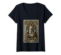Mujer Wolf Pack Wild Hunter Lealtad Alpha Wilderness Primal Camiseta Cuello V