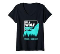 Mujer Wolf Soul I Vida Salvaje Lobos Manada De Lobos Camiseta Cuello V