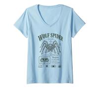 Mujer Wolf Spider Lycosidae Arachnid Natural History Camiseta Cuello V