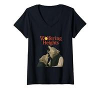 Mujer Wolfering Heights - Parodia gótica de Lobo Iluminado por la Luna Camiseta Cuello V