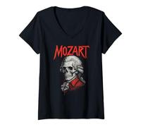 Mujer Wolfgang Amadeus Mozart Compositor de música clásica Death Metal Camiseta Cuello V