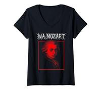 Mujer Wolfgang Amadeus Mozart Death Metal Compositor de música clásica Camiseta Cuello V