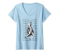 Mujer Wolfgang Amadeus Mozart Funny Composer Partitura Músico Camiseta Cuello V
